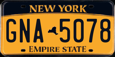 NY license plate GNA5078