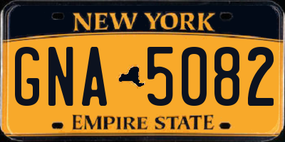 NY license plate GNA5082