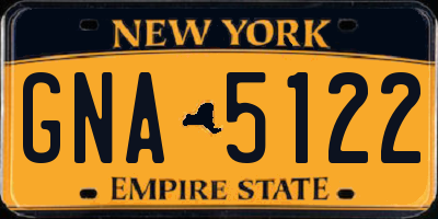 NY license plate GNA5122