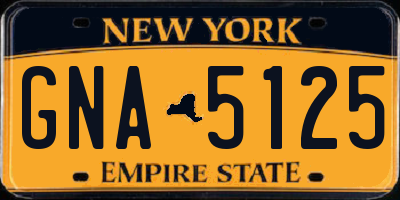 NY license plate GNA5125