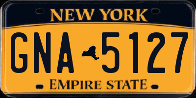 NY license plate GNA5127