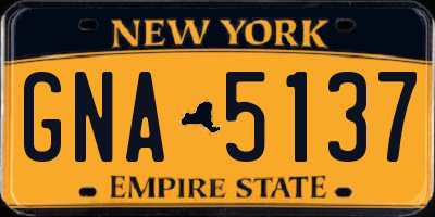 NY license plate GNA5137