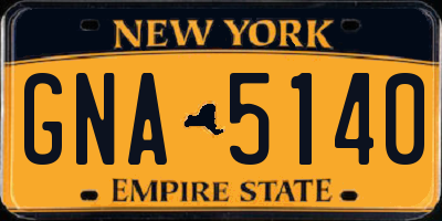 NY license plate GNA5140