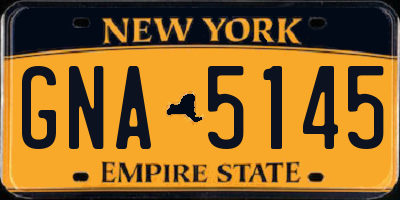 NY license plate GNA5145
