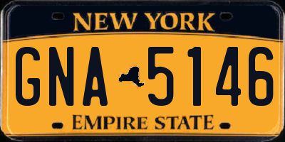 NY license plate GNA5146