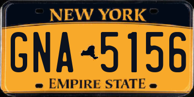 NY license plate GNA5156