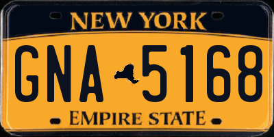 NY license plate GNA5168
