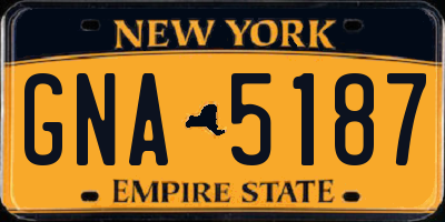 NY license plate GNA5187