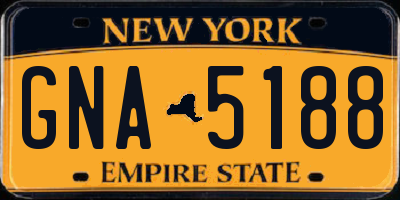 NY license plate GNA5188
