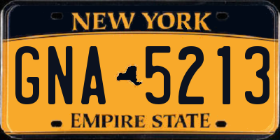 NY license plate GNA5213