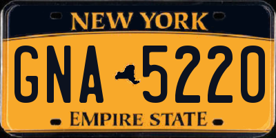 NY license plate GNA5220