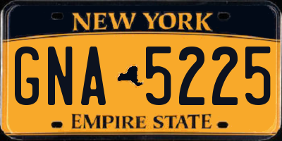 NY license plate GNA5225