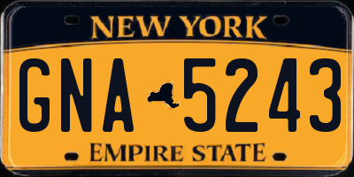 NY license plate GNA5243