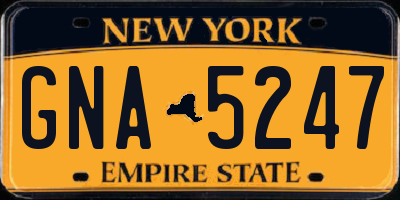 NY license plate GNA5247