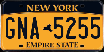 NY license plate GNA5255