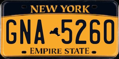 NY license plate GNA5260