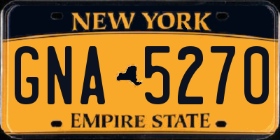 NY license plate GNA5270