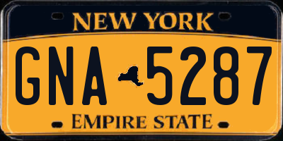 NY license plate GNA5287