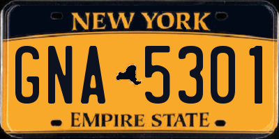 NY license plate GNA5301