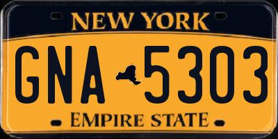 NY license plate GNA5303
