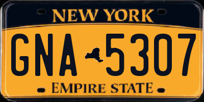 NY license plate GNA5307