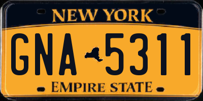 NY license plate GNA5311