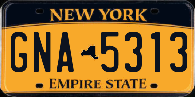 NY license plate GNA5313