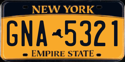 NY license plate GNA5321