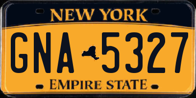 NY license plate GNA5327