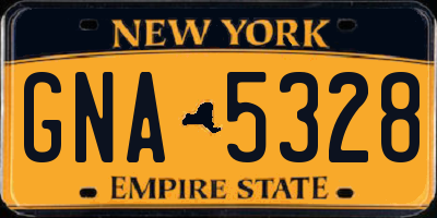 NY license plate GNA5328