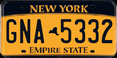 NY license plate GNA5332
