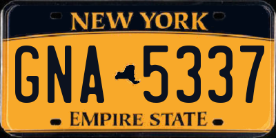 NY license plate GNA5337