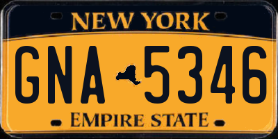 NY license plate GNA5346