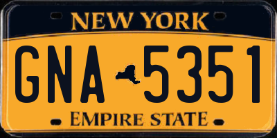 NY license plate GNA5351