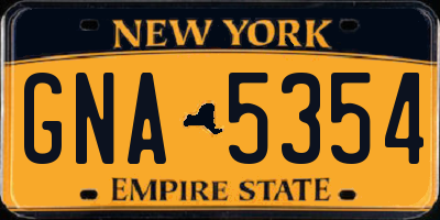 NY license plate GNA5354