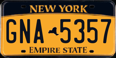 NY license plate GNA5357