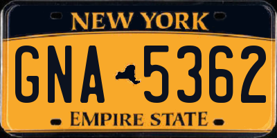 NY license plate GNA5362