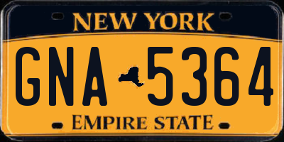 NY license plate GNA5364