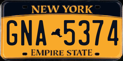 NY license plate GNA5374
