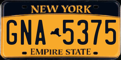 NY license plate GNA5375