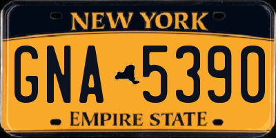 NY license plate GNA5390