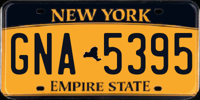 NY license plate GNA5395