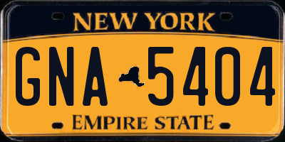NY license plate GNA5404