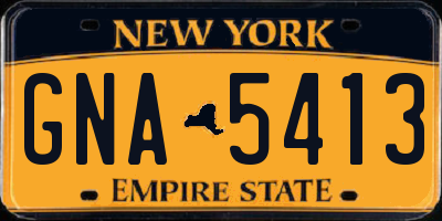 NY license plate GNA5413