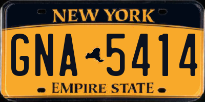 NY license plate GNA5414