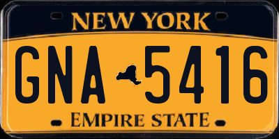 NY license plate GNA5416