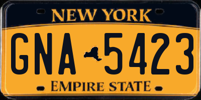 NY license plate GNA5423