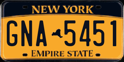 NY license plate GNA5451