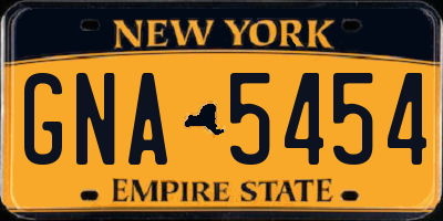 NY license plate GNA5454