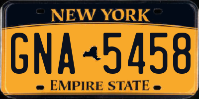 NY license plate GNA5458